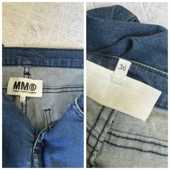 Maison Margiela MM6 Gradient ColorBlock Jeans Cotton Stretch Slim Zip Pockets 36 - Picture 11 of 16